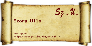 Szorg Ulla névjegykártya